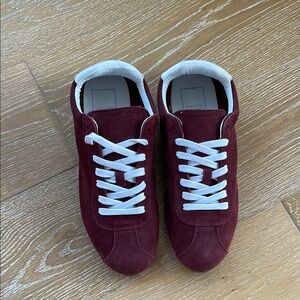Burgundy Suede Sneakers